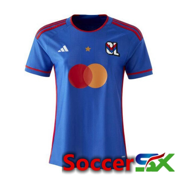 Lyon OL Womens Away Soccer Jersey Blue 2023/2024