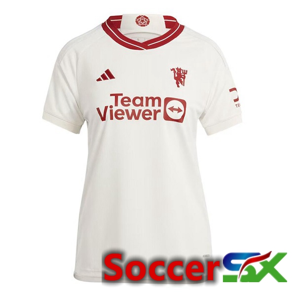 Manchester United Womens Third Soccer Jersey White 2023/2024