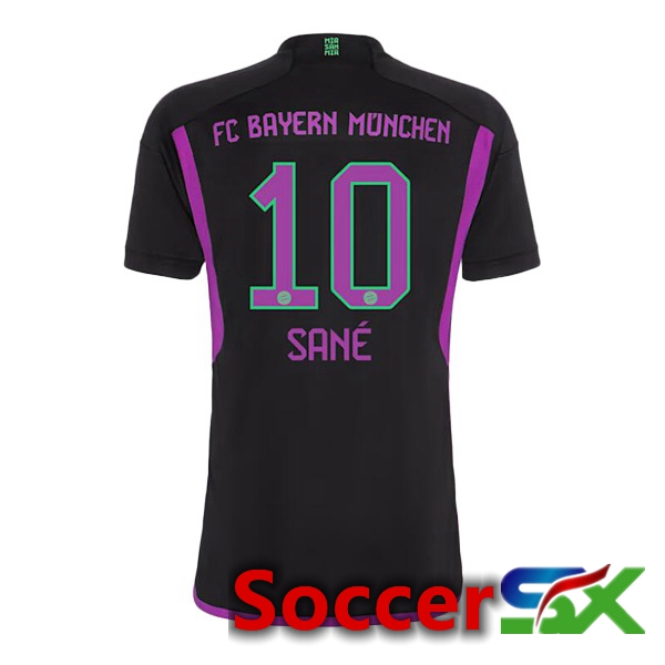 Bayern Munich (Sané 10) Away Soccer Jersey Black 2023/2024