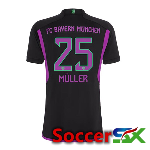 Bayern Munich (Müller 25) Away Soccer Jersey Black 2023/2024