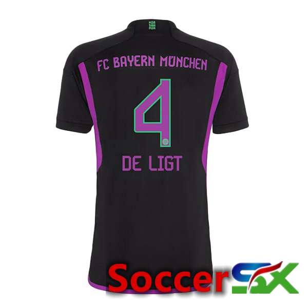 Bayern Munich (de Ligt 4) Away Soccer Jersey Black 2023/2024