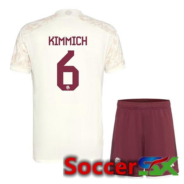Bayern Munich (Kimmich 6) Kids Third Soccer Jersey Yellow 2023/2024
