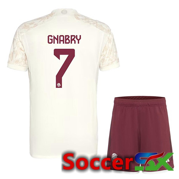 Bayern Munich (Gnabry 7) Kids Third Soccer Jersey Yellow 2023/2024
