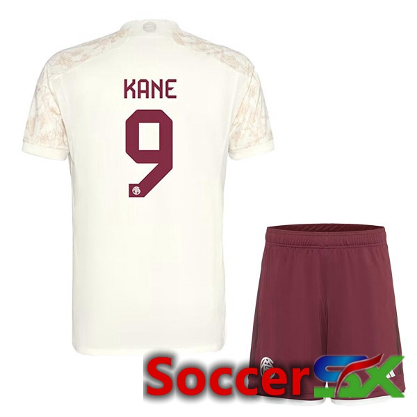 Bayern Munich (Kane 9) Kids Third Soccer Jersey Yellow 2023/2024