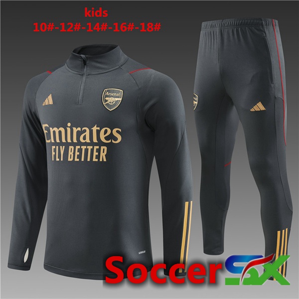 Arsenal Kids Training Tracksuit Suit Grey 2023/2024
