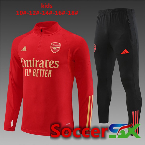 Arsenal Kids Training Tracksuit Suit Red 2023/2024