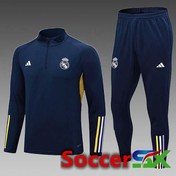 Real Madrid Kids Training Tracksuit Suit Blue Royal 2023/2024