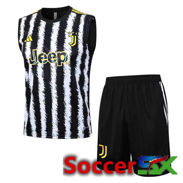 Juventus Soccer Vest + Shorts Black White 2023/2024