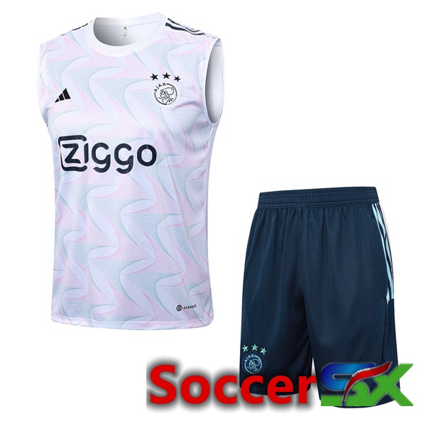 AFC Ajax Soccer Vest + Shorts White 2023/2024