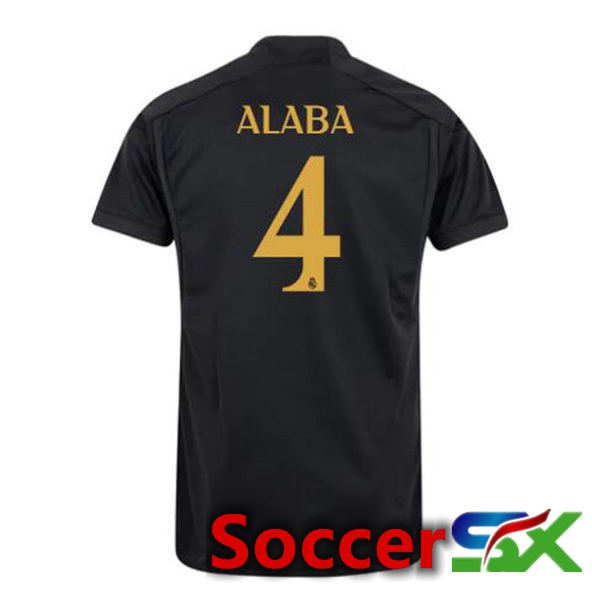 Real Madrid (Alaba 4) Third Soccer Jersey Black 2023/2024