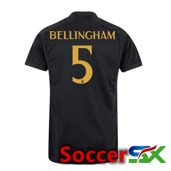Real Madrid (Bellingham 5) Third Soccer Jersey Black 2023/2024