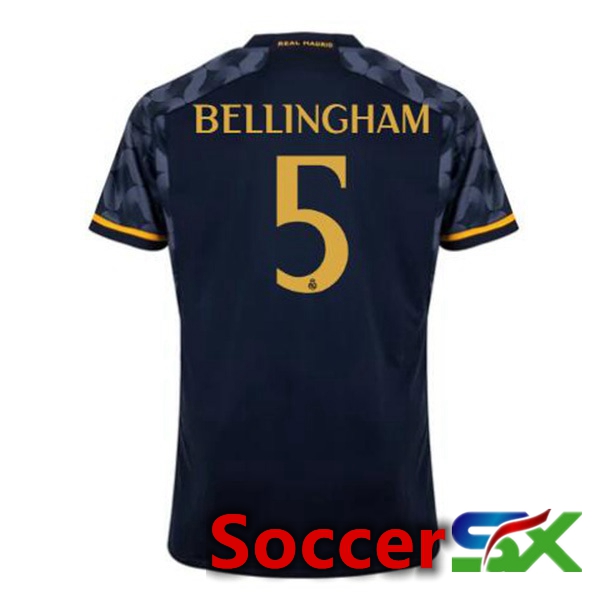 Real Madrid (Bellingham 5) Away Soccer Jersey Blue Royal 2023/2024