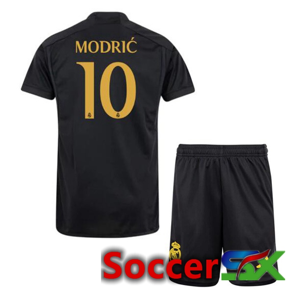 Real Madrid (Modrić 10) Kids Third Soccer Jersey Black 2023/2024