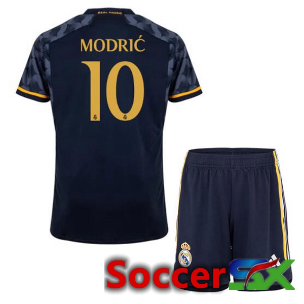 Real Madrid (Modrić 10) Kids Away Soccer Jersey Blue Royal 2023/2024