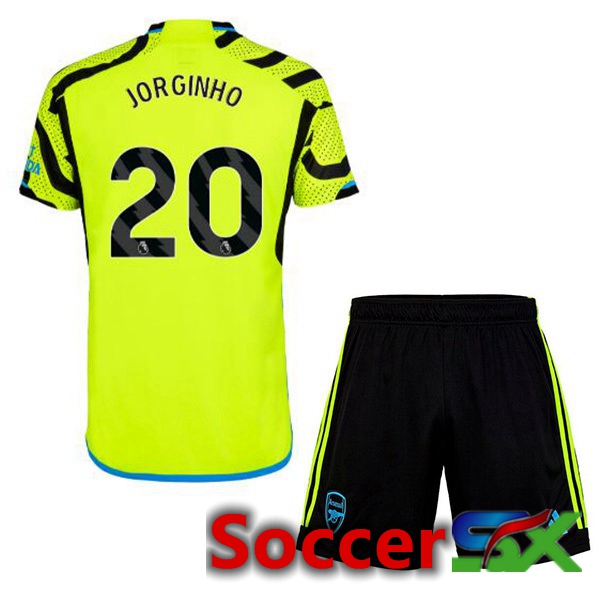 Arsenal (JORGINHO 20) Kids Away Soccer Jersey Green 2023/2024