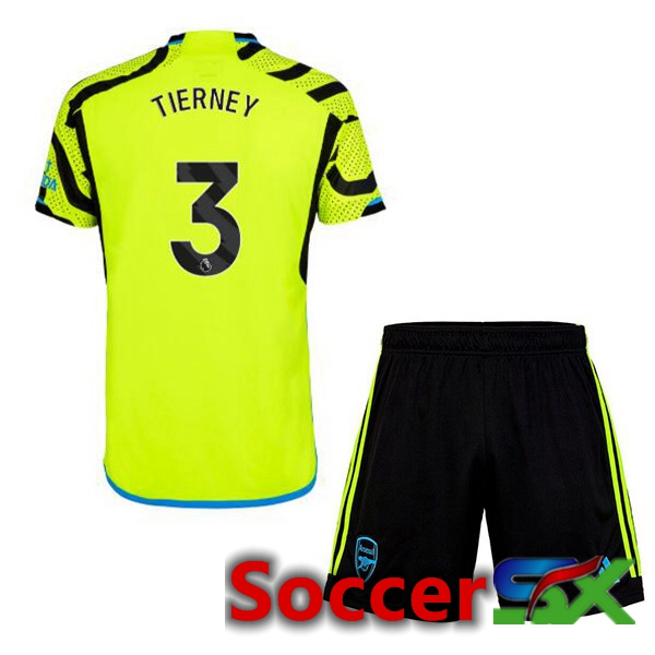 Arsenal (TIERNEY 3) Kids Away Soccer Jersey Green 2023/2024