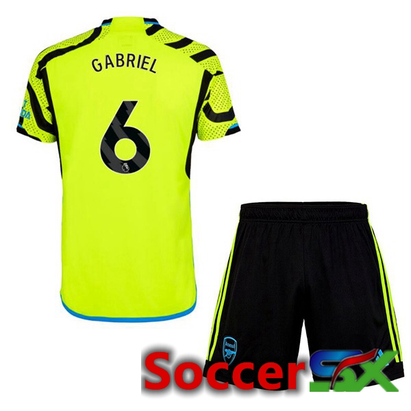 Arsenal (GABRIEL 6) Kids Away Soccer Jersey Green 2023/2024