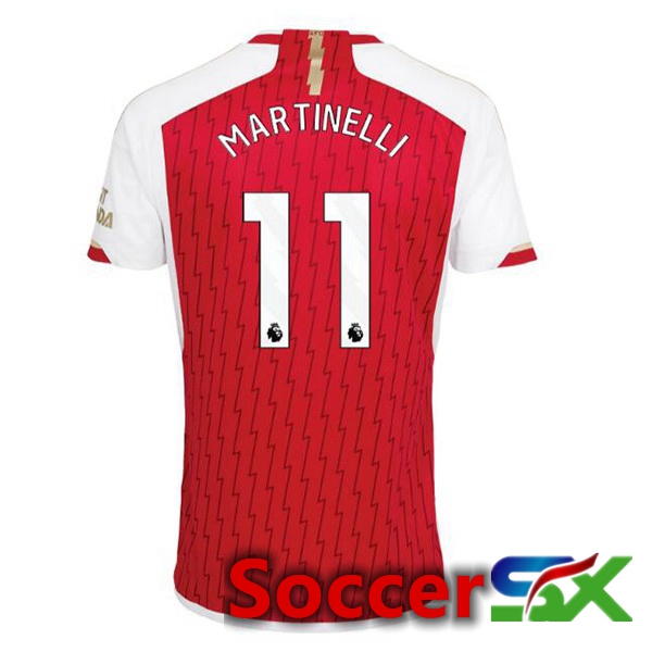 Arsenal (MARTINELLI 11) Home Soccer Jersey Red White 2023/2024