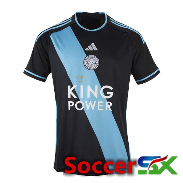 Leicester City Away Soccer Jersey Blue Black 2023/2024