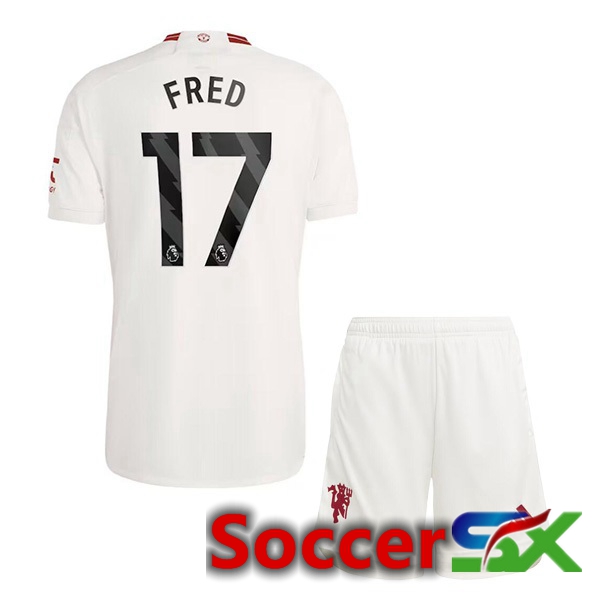 Manchester United (Fred 17) Kids Third Soccer Jersey White 2023/2024