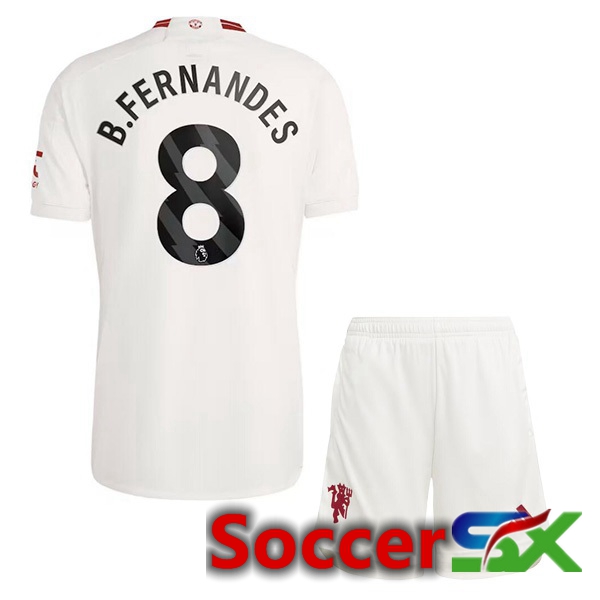 Manchester United (B.Fernandes 8) Kids Third Soccer Jersey White 2023/2024