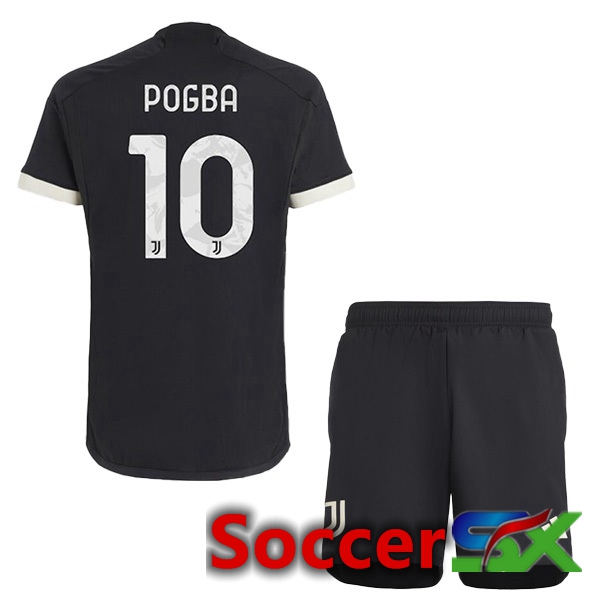 Juventus (POGBA 10) Kids Juventus Third Soccer Jersey Black 2023/2024