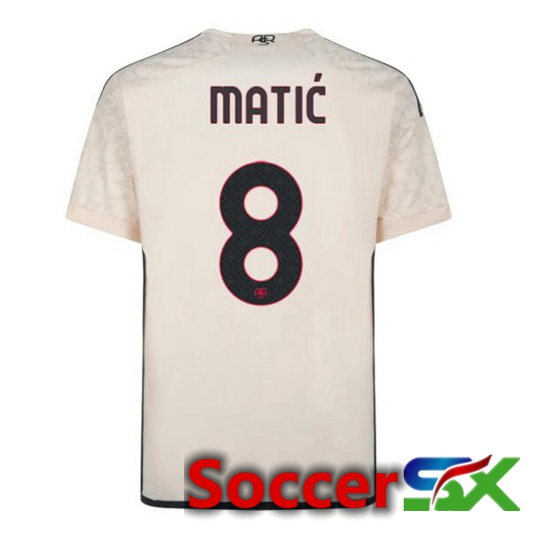 AS Roma (MATIĆ 8) Away Soccer Jersey Yellow 2023/2024