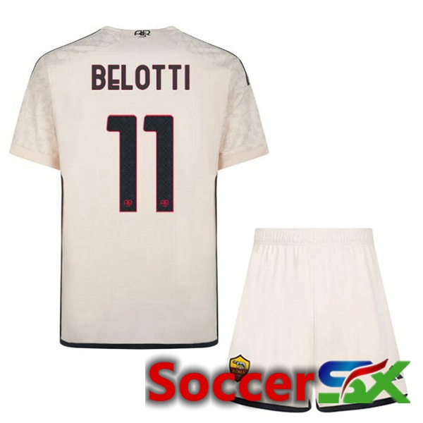 AS Roma (BELOTTI 11) Kids Kids Away Soccer Jersey Yellow 2023/2024