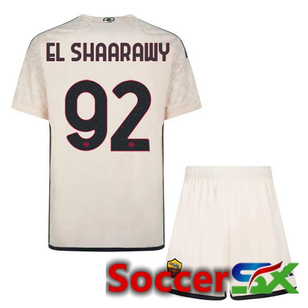 AS Roma (EL SHAARAWY 92) Kids Kids Away Soccer Jersey Yellow 2023/2024