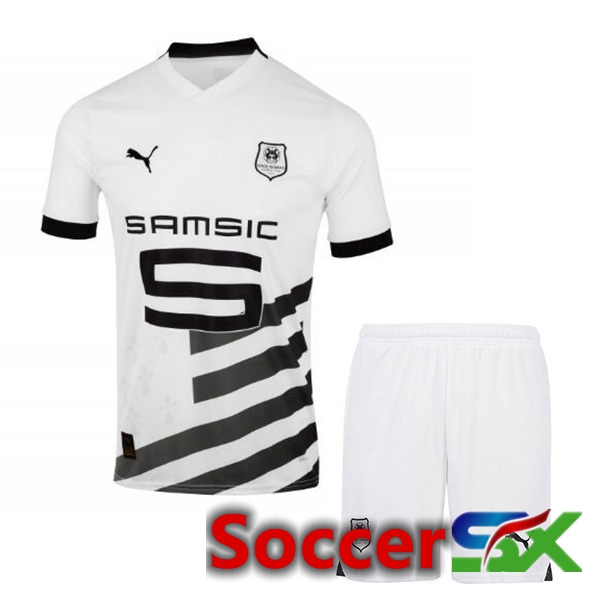 Stade Rennais Kids Away Soccer Jersey White 2023/2024