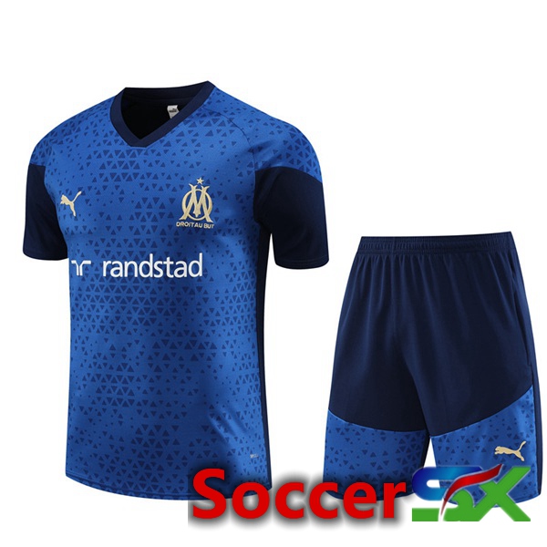 Marseille OM Training T Shirt + Shorts Blue Royal 2023/2024