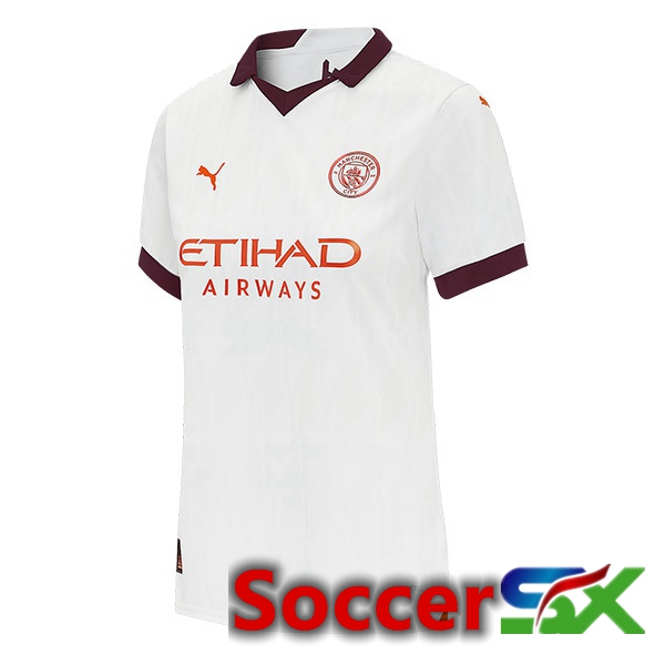 Manchester City Womens Away Soccer Jersey White 2023/2024