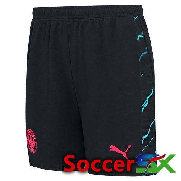 Manchester City Soccer Shorts Third Blue Black 2023/2024