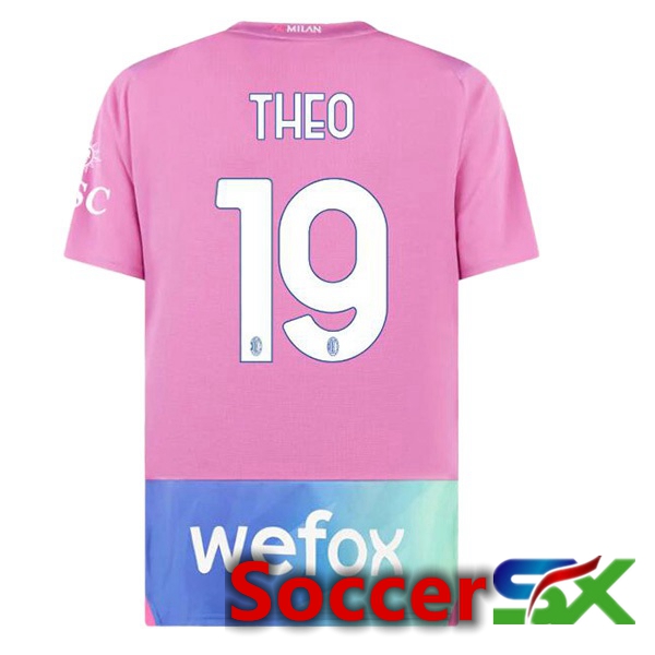 AC Milan (Theo 19) Third Soccer Jersey Rose 2023/2024