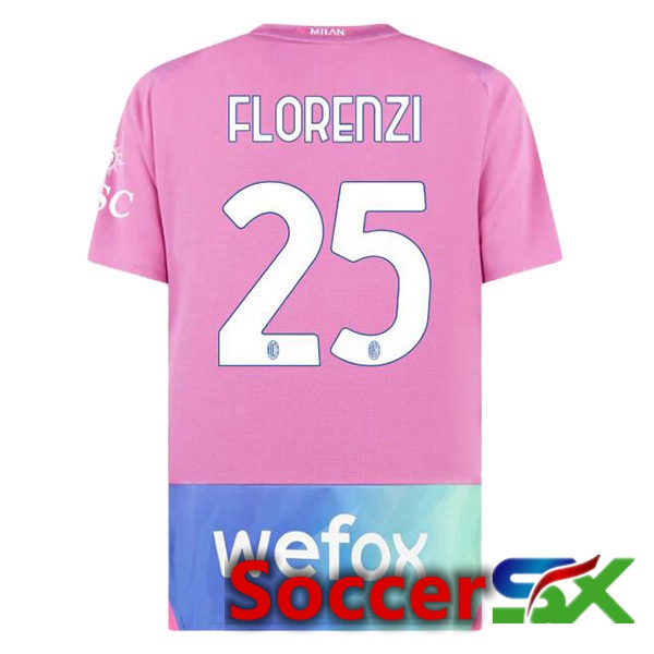 AC Milan (Florenzi 25) Third Soccer Jersey Rose 2023/2024