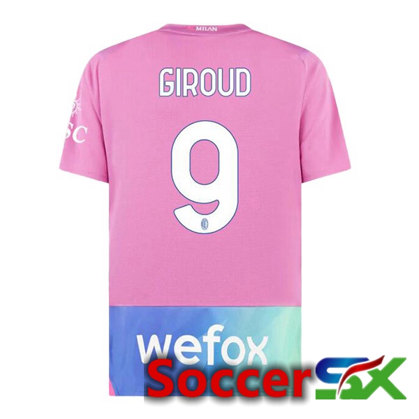 AC Milan (Giroud 9) Third Soccer Jersey Rose 2023/2024
