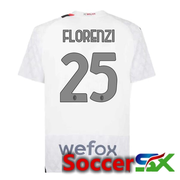 AC Milan (Florenzi 25) Away Soccer Jersey White 2023/2024