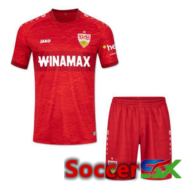 VfB Stuttgart Kids Away Soccer Jersey Red 2023/2024