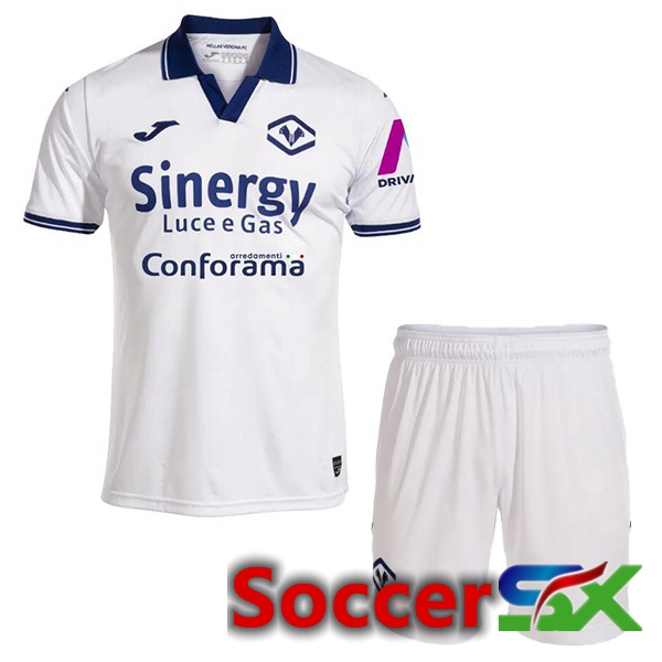 Hellas Verone Kids Third Soccer Jersey White 2023/2024