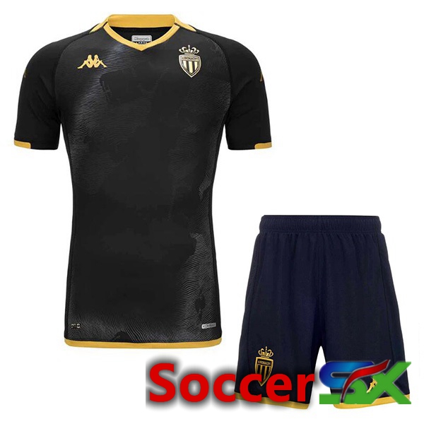 AS Monaco Kids Away Soccer Jersey Black 2023/2024