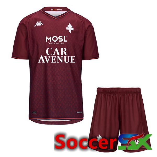 FC Metz Kids Home Soccer Jersey Red 2023/2024