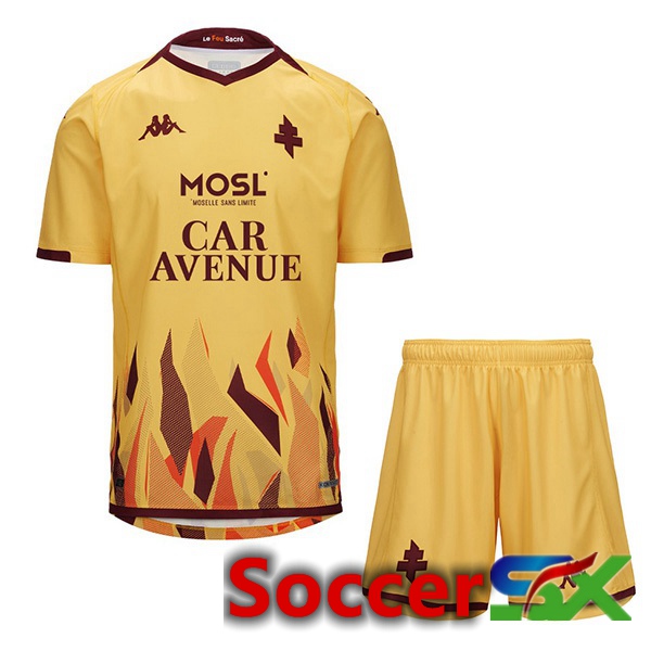 FC Metz Kids Away Soccer Jersey Yellow 2023/2024