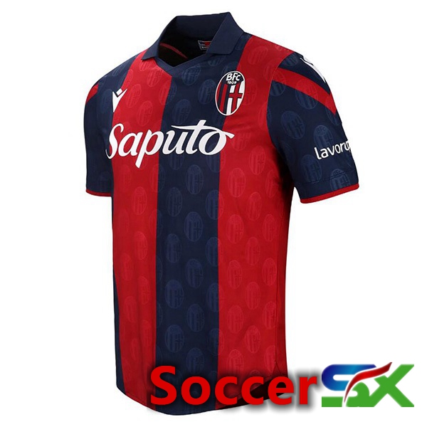 Bologne Home Soccer Jersey Blue Red 2023/2024