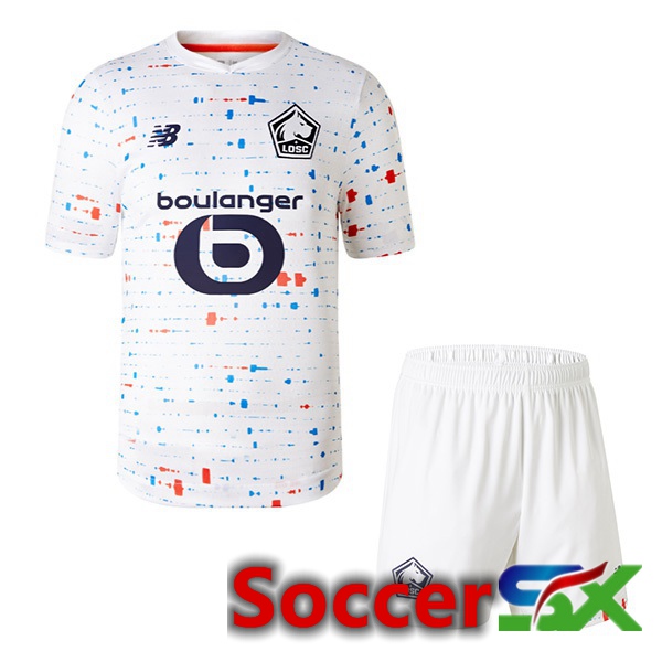 Lille OSC Kids Away Soccer Jersey White 2023/2024