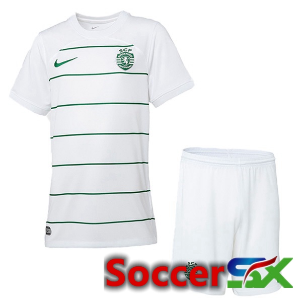 Sporting CP Kids Away Soccer Jersey White 2023/2024