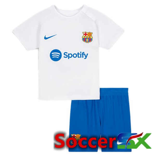 FC Barcelona Kids Away Soccer Jersey White 2023/2024