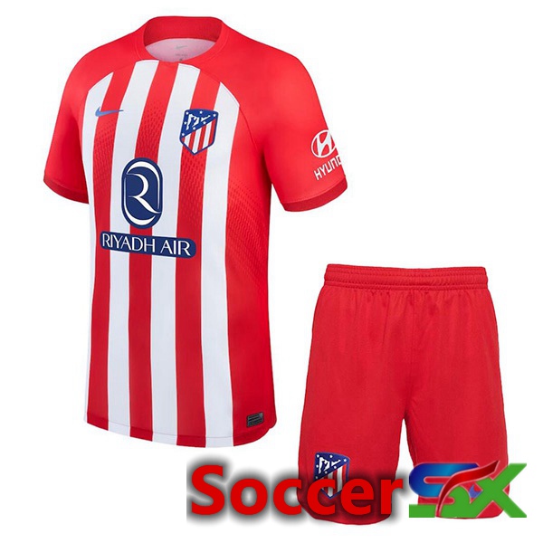 Atletico Madrid Kids Home Soccer Jersey Red 2023/2024