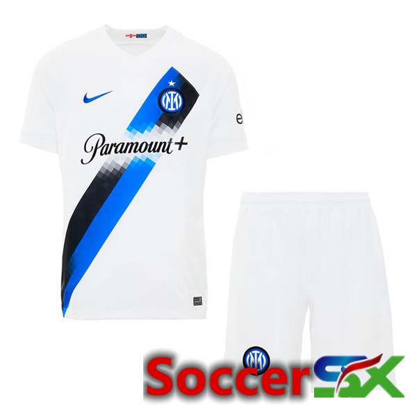Inter Milan Kids Away Soccer Jersey White 2023/2024