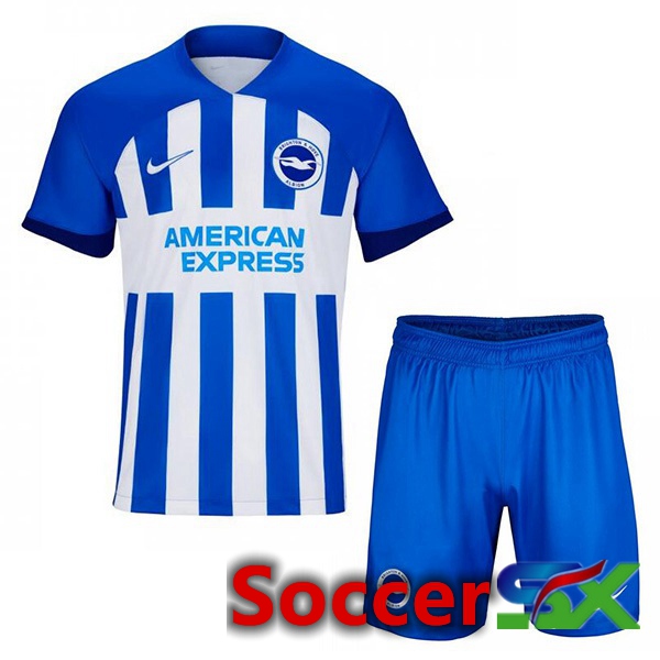 FC Brighton Kids Home Soccer Jersey Blue White 2023/2024