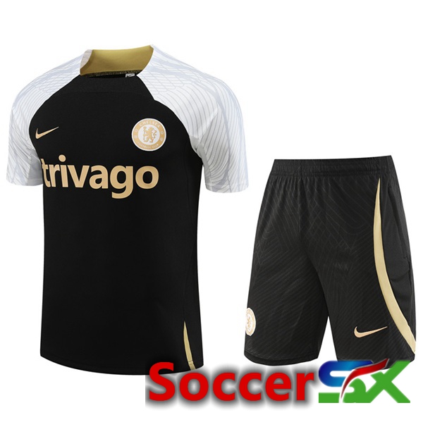 FC Chelsea Training T Shirt + Shorts Black 2023/2024